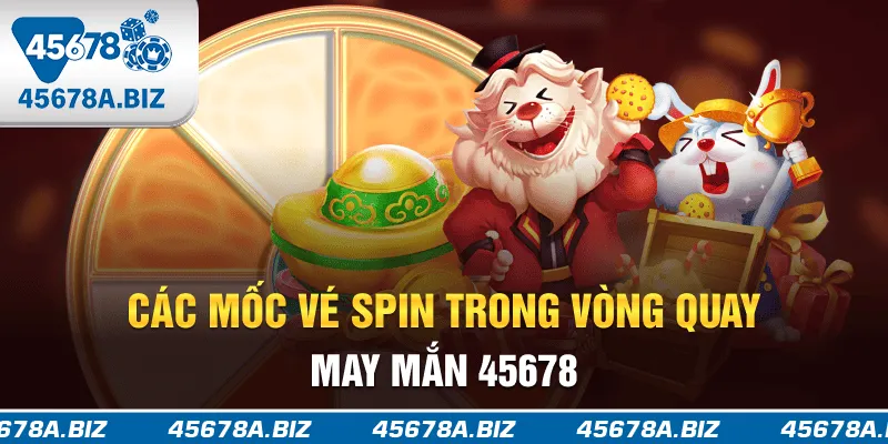 Các mốc vé spin trong vòng quay may mắn 45678