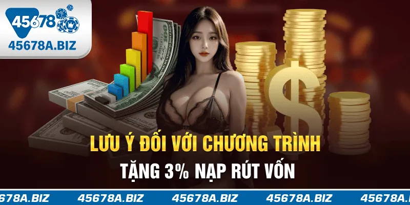 Lưu ý đối với chương trình tặng 3% nạp rút vốn