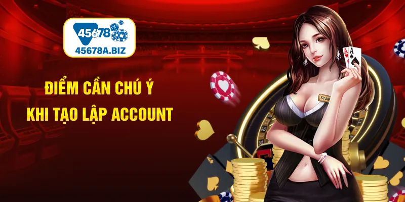 Điểm cần chú ý khi tạo lập account